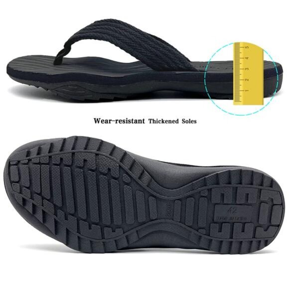 BRAND NEW Flip Flops for Men Black - Picture 3 of 5